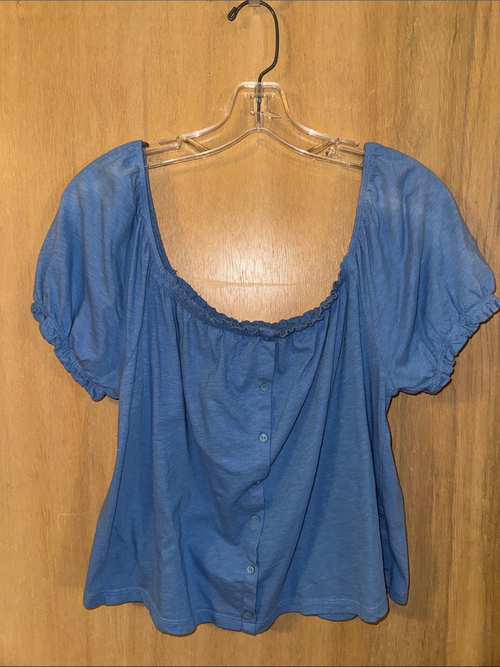 American Eagle Puff Sleeve Off-the Shoulder Slightly Cropped Junior’s Medium
